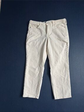 Old Navy Women's Cream Braided-Waist Jeans, 10P, Excellent Condition